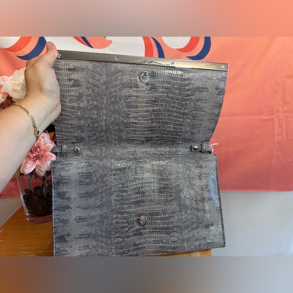 Michael Kors crocodile pattern purse grey in color good condition - Picture 6 of 7